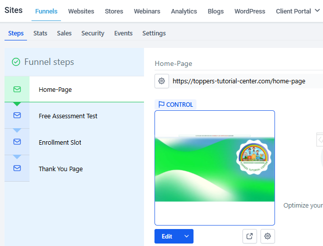 Inside Go High Level System - Funnels & Sites